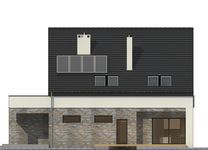 Projekt domu Bernikla z garażem 2-st. [A1] (WRF1619) - elewacja tylna