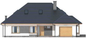 Projekt domu D152B (WAI1290) - elewacja frontowa