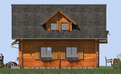 Projekt domu A-133 Dom jaśminowa - z bali (BBD1246) - elewacja prawa