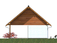 Projekt garażu G-4 - szkieletowy (BBD1255) - elewacja tylna