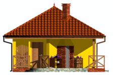 Projekt grilla / wędzarni G189 dwustanowiskowy z werandą (SLN1426) - elewacja lewa