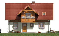 Projekt domu L-73 Dom wierzbowa - szkieletowy (BBD1102) - elewacja frontowa