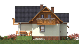 Projekt domu L-77 Dom grzybowa - szkieletowy (BBD1111) - elewacja tylna