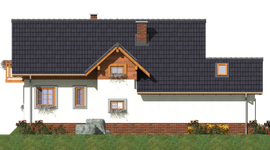 Projekt domu L-77 Dom grzybowa - szkieletowy (BBD1111) - elewacja lewa