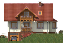 Projekt domu L-85 Dom jasna - szkieletowy (BBD1125) - elewacja frontowa