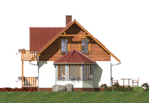 Projekt domu L-85 Dom jasna - szkieletowy (BBD1125) - elewacja prawa