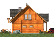 Projekt domu L-86 Dom długa - z bali (BBD1128) - elewacja prawa
