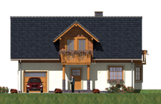 Projekt domu L-90 Dom irysowa - szkieletowy (BBD1133) - elewacja frontowa