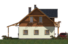 Projekt domu L-90 Dom irysowa - szkieletowy (BBD1133) - elewacja lewa
