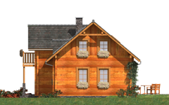 Projekt domu L-93 Dom krakowska - z bali (BBD1140) - elewacja lewa