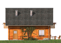 Projekt domu L-96 Dom cynamonowa - z bali (BBD1150) - elewacja tylna