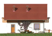 Projekt domu L-96 Dom cynamonowa - szkieletowy (BBD1149) - elewacja tylna