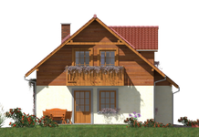 Projekt domu L-96 Dom cynamonowa - szkieletowy (BBD1149) - elewacja lewa