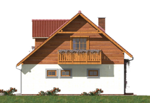 Projekt domu L-96 Dom cynamonowa - szkieletowy (BBD1149) - elewacja prawa