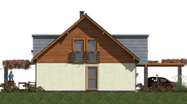 Projekt domu A-109 Dom wiązowa - szkieletowy (BBD1170) - elewacja prawa