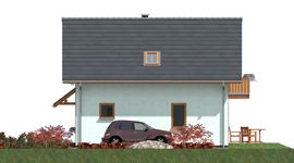 Projekt domu A-141 Dom topolowa - szkieletowy (BBD1256) - elewacja prawa
