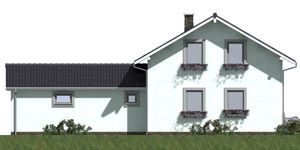 Projekt domu A-142 Dom lawendowa - szkieletowy (BBD1257) - elewacja tylna
