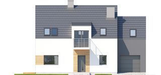 Projekt domu Eco 09 (WOZ1006) - elewacja frontowa