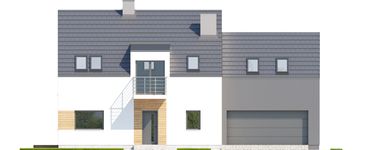 Projekt domu Eco 10 (WOZ1007) - elewacja frontowa