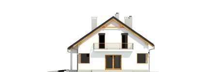 Projekt domu Nowinka IV z garażem i wiatą bliźniak [A1-BL1] (WRF1697) - elewacja lewa