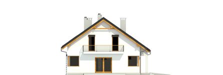 Projekt domu Nowinka IV z garażem i wiatą bliźniak [A1-BL1] (WRF1697) - elewacja prawa
