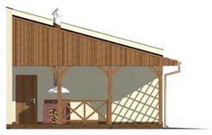 Projekt garażu G83 bliźniak (jeden segment), projekty garaży (SLN1176) - elewacja lewa