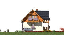 Projekt domu L-30 Dom ludowa - szkieletowy (BBD1038) - elewacja lewa