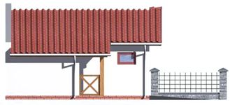 Projekt garażu G18 bliźniak (jeden segment), projekty garaży (SLN1116) - elewacja lewa