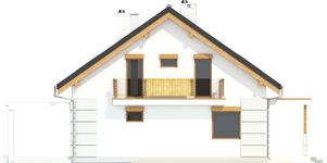 Projekt domu Nowinka V z garażem i wiatą [A1] (WRF1920) - elewacja tylna