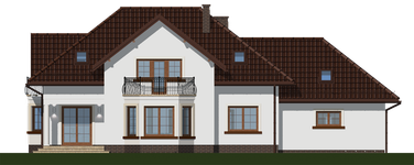 Projekt domu APS 089 + 2G (LUA1295) - elewacja tylna