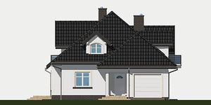 Projekt domu APS 045 + P (LUA1304) - elewacja frontowa