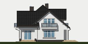 Projekt domu APS 045 + P (LUA1304) - elewacja tylna