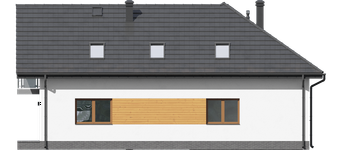 Projekt domu Kasztanowo 1mg (KRP2344) - elewacja tylna