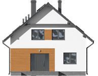 Projekt domu Grochowice 1m (KRP2358) - elewacja frontowa