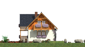 Projekt domu L-30 Dom ludowa - szkieletowy (BBD1038) - elewacja prawa