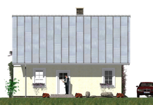 Projekt domu L-37 Dom ustrońska - szkieletowy (BBD1053) - elewacja frontowa