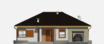 Projekt domu Jerzyk z garażem 1-st. [A] (WRF1495) - elewacja frontowa