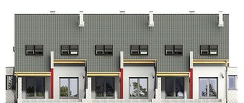 Projekt domu Bazyli szeregówka SZ (WRF1339) - elewacja tylna