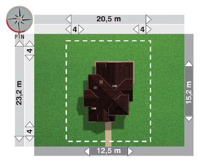 Projekt domu Orle Gniazdo (528) (KRD1353) - rzut działki