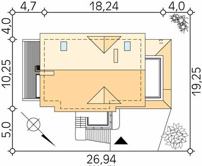 Projekt domu Amber 3 (BSA1489) - rzut działki