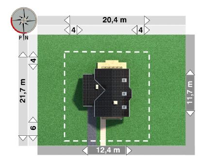 Projekt domu Tośka Mobil (1099) (KRD2037) - rzut działki