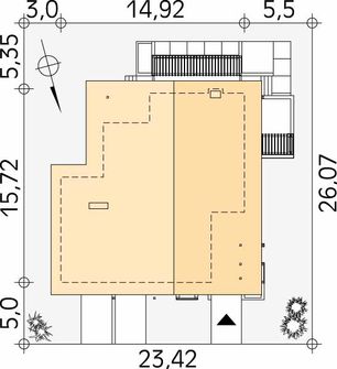 Projekt domu Lara 4 (BSA1560) - rzut działki