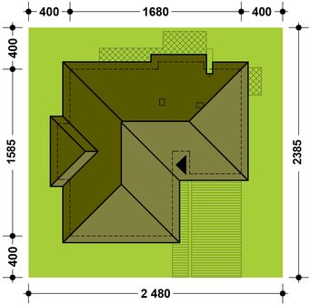 Projekt domu TK29 (WAK1038) - rzut działki