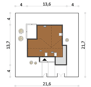 Projekt domu AJR_19_A1 (WOJ1004) - rzut działki