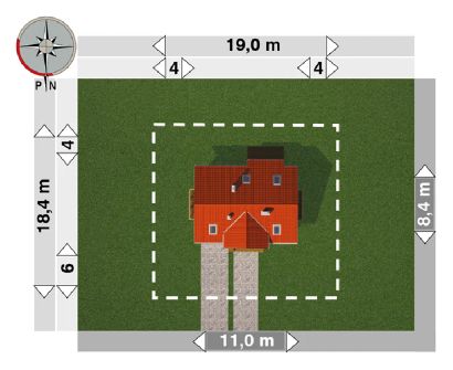 Projekt domu Talus (1176) (KRD2159) - rzut działki
