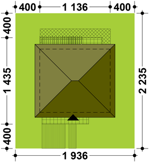 Projekt domu TK44 (WAK1043) - rzut działki