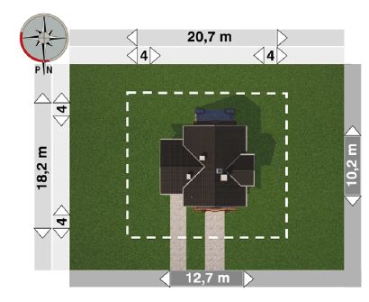 Projekt domu Koliba Grota (1222) (KRD2171) - rzut działki