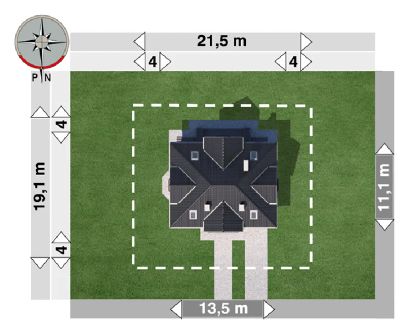 Projekt domu Opus (1233) (KRD2192) - rzut działki