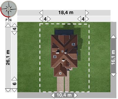 Projekt domu Hortensja Polo (1250) (KRD2215) - rzut działki