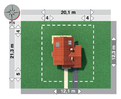 Projekt domu Mlecz (495) (KRD2246) - rzut działki